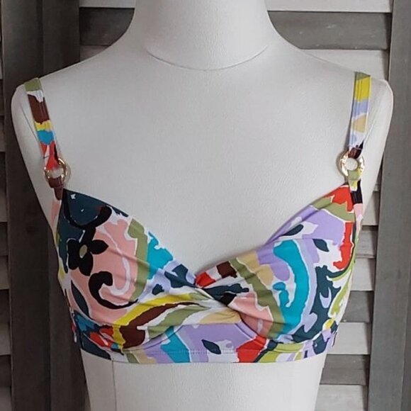 Kashmir Paisley Surplice Underwire Bikini Top Style-2 | Anne Cole | 32DD / 34D - Picture 1 of 11
